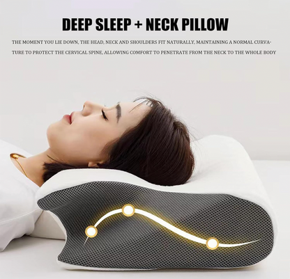 Almohada con memoria para dormir, almohadas para el cuello de espuma viscoelástica de mariposa, para dormir contorneado, alivio del dolor en el cuello, soporte para el estómago, almohada cómoda