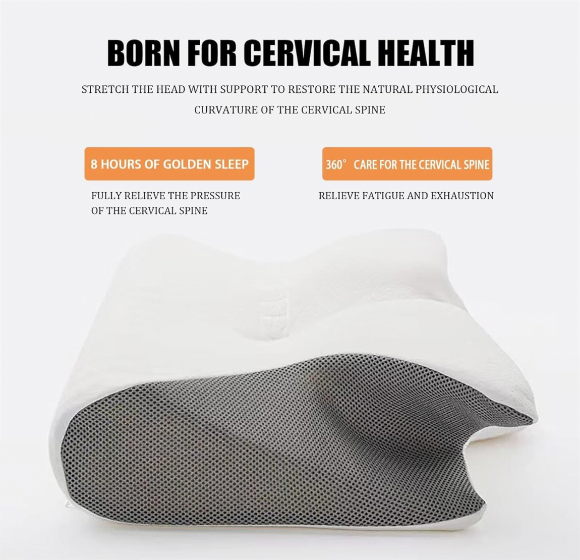 Almohada con memoria para dormir, almohadas para el cuello de espuma viscoelástica de mariposa, para dormir contorneado, alivio del dolor en el cuello, soporte para el estómago, almohada cómoda