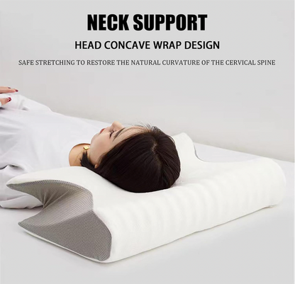Almohada con memoria para dormir, almohadas para el cuello de espuma viscoelástica de mariposa, para dormir contorneado, alivio del dolor en el cuello, soporte para el estómago, almohada cómoda
